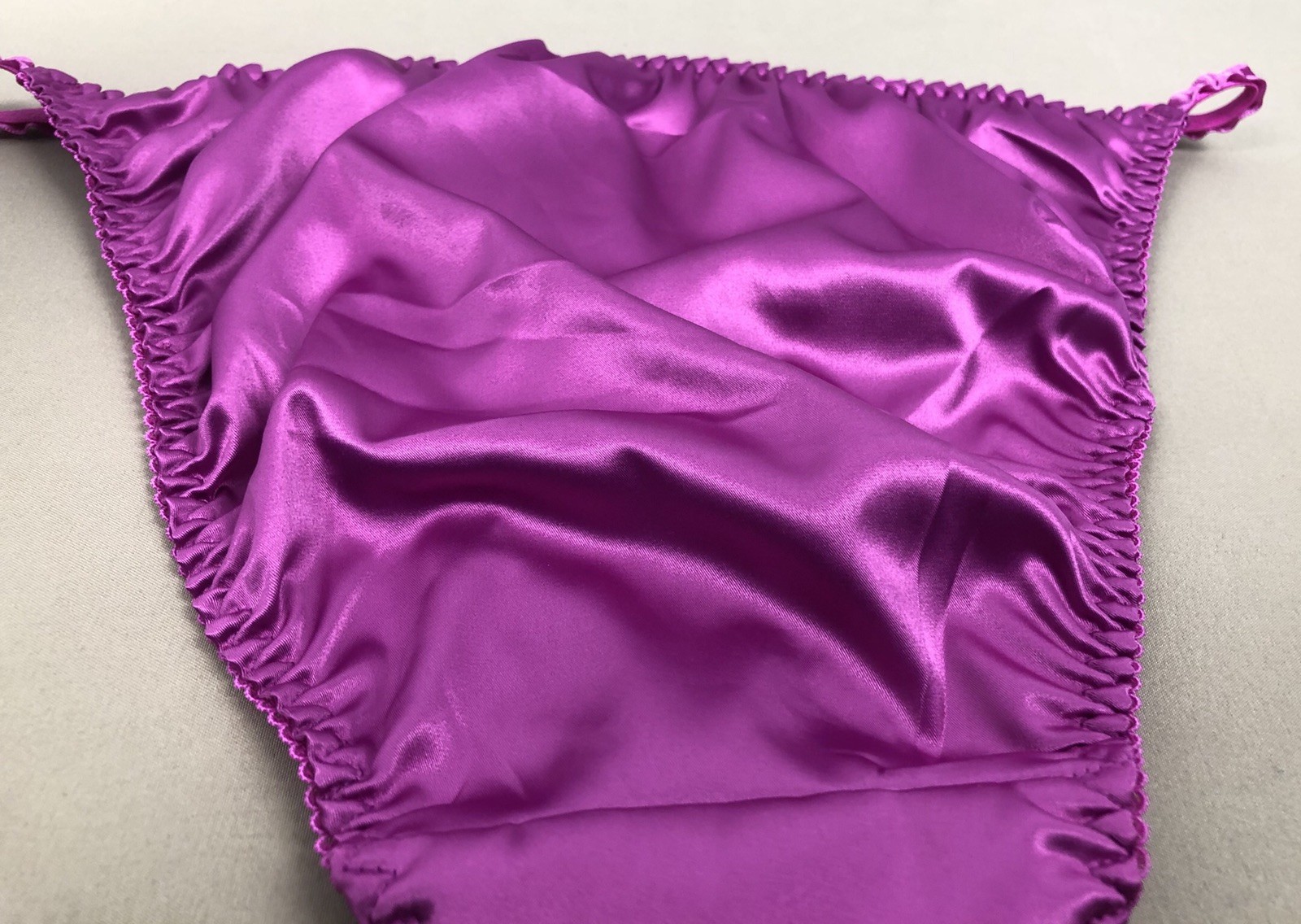 Satin String Panty Magenta M