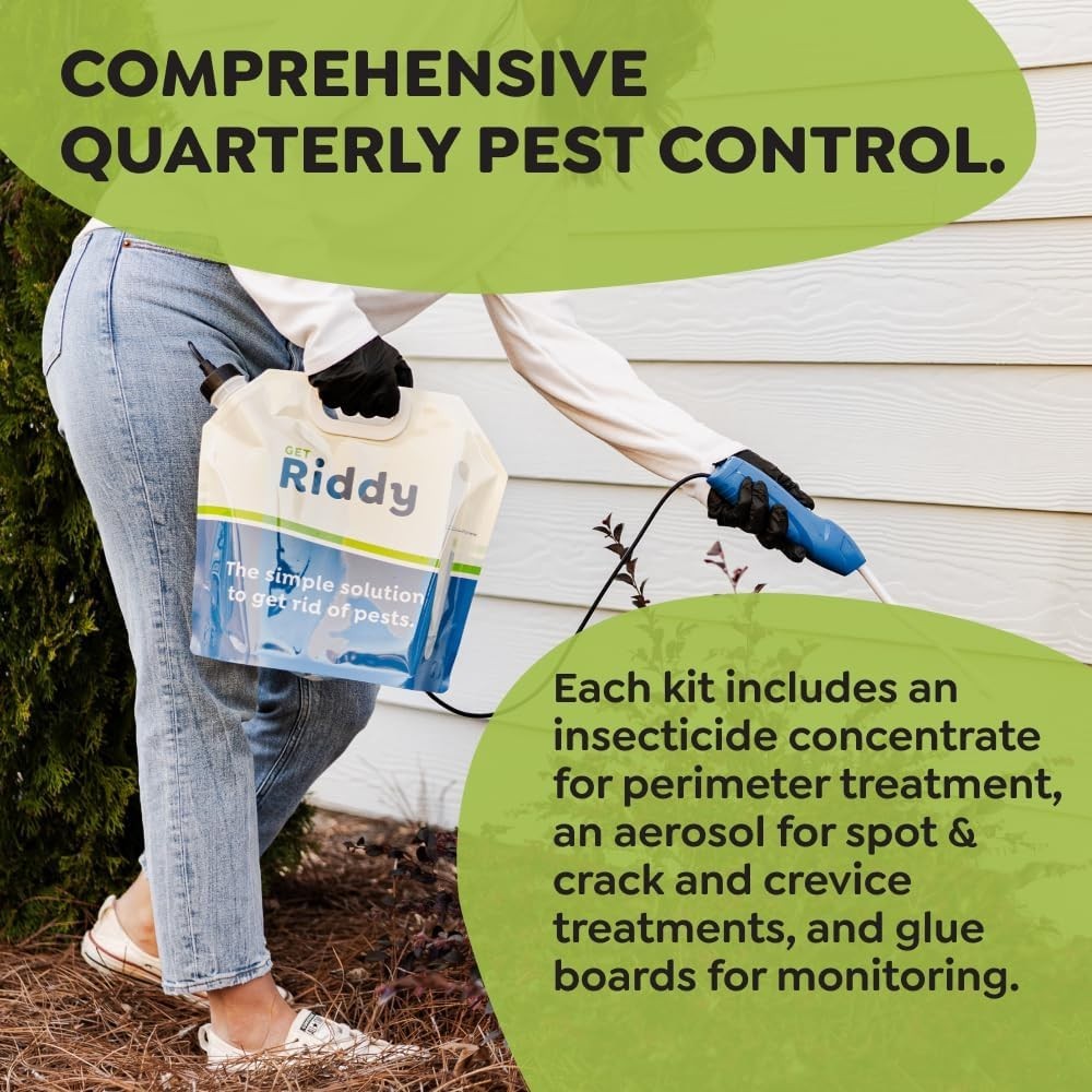 Riddy Pest Pro Kit, Effective Against 100+ Bugs, Includes Rechargeable Sprayer