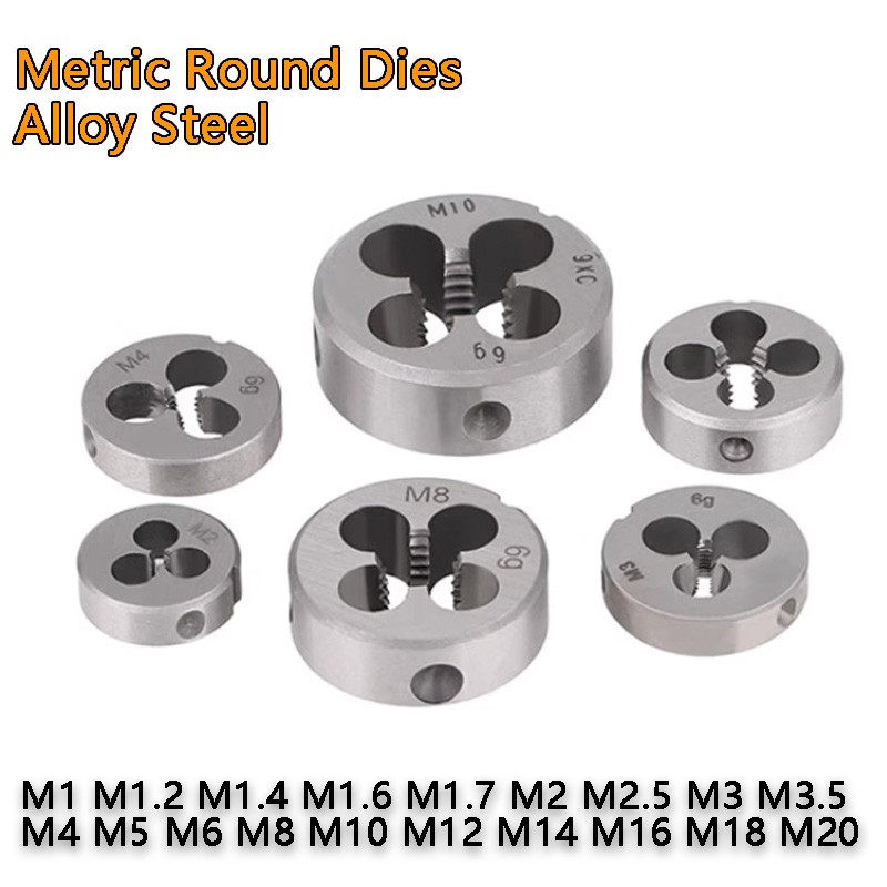 Metric M1-M20 Thread Cutting Die Round Threading Dies M2 M3 M4 M5 M6 M8 M10 M12