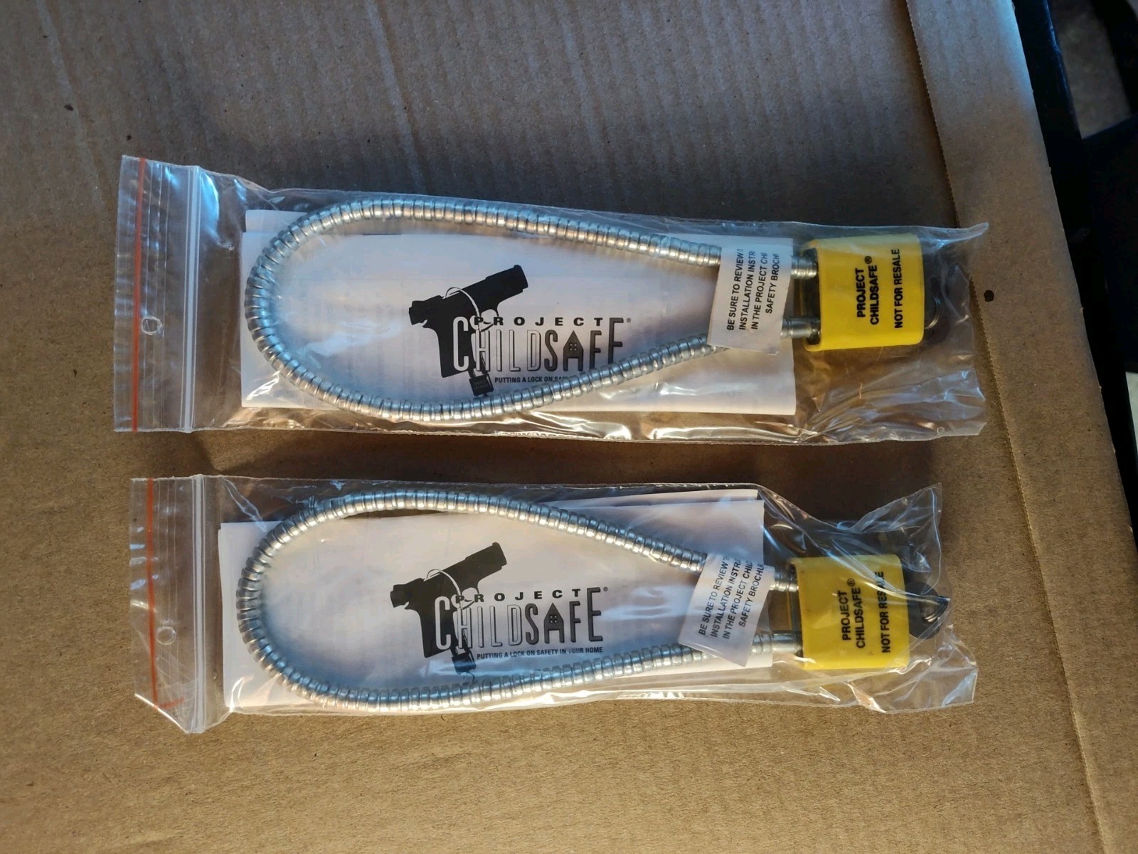 2 Project Child Safe Firearms Guns Weapons Cable Safety Locks Padlocks NIP