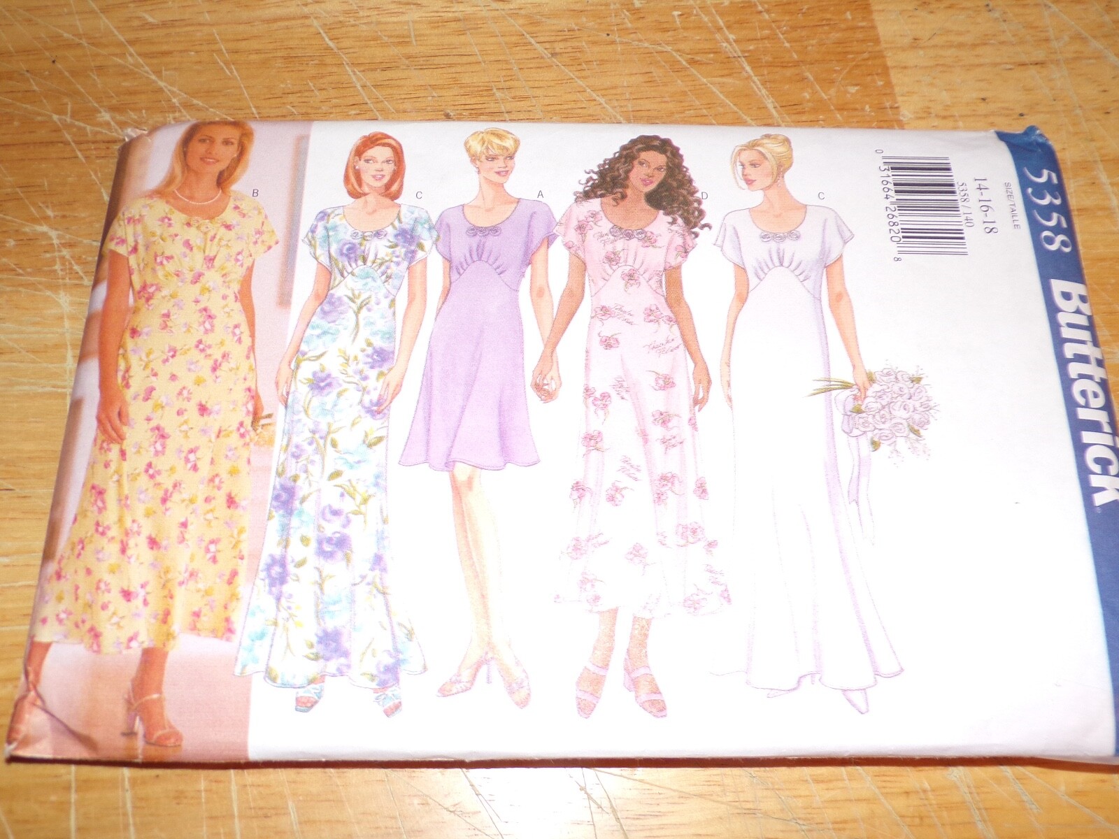 🌹 BUTTERICK #5358 - LADIES TWO LENGTH BRIDAL - EVENING GOWN PATTERN 6-18 FF