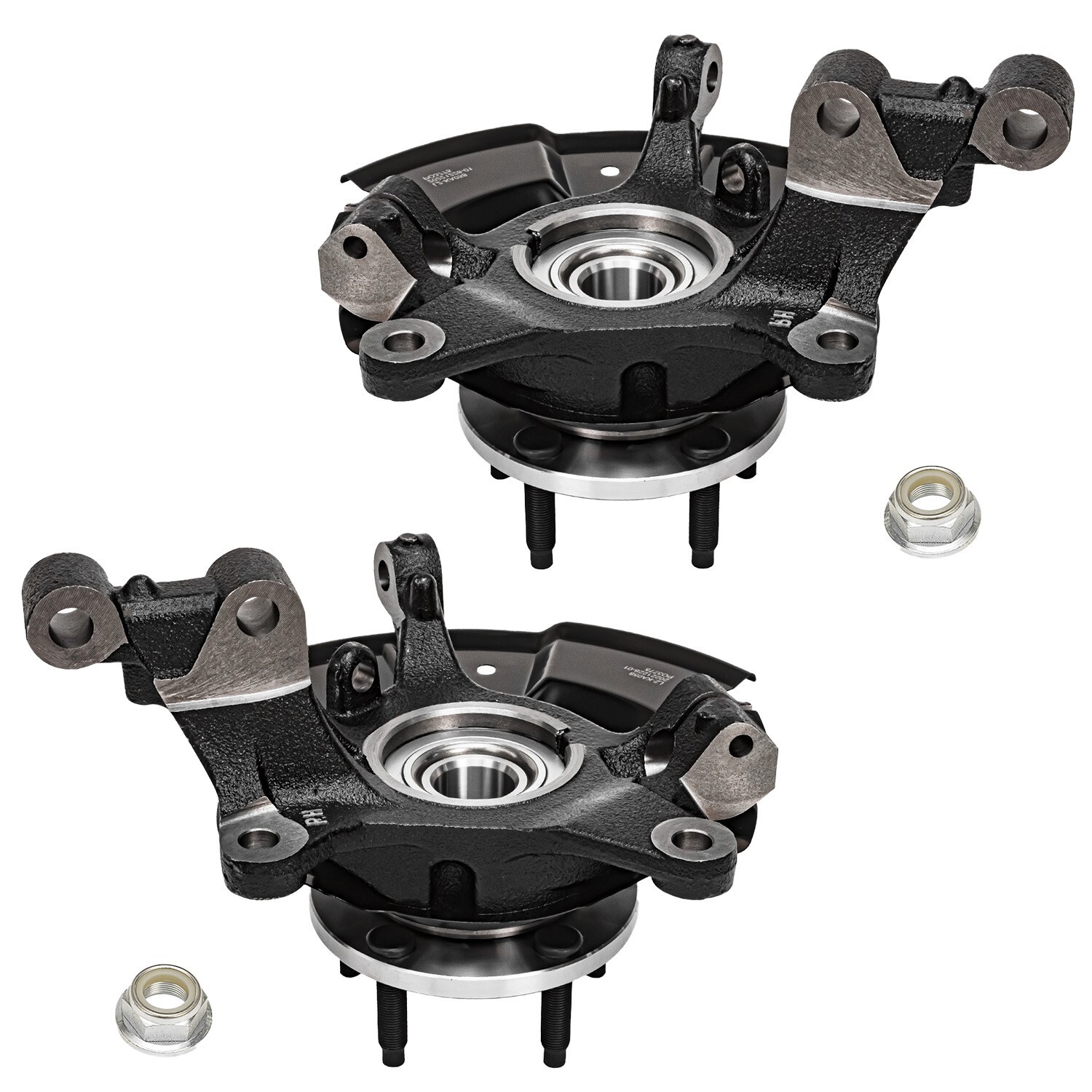 Front Steering Knuckles Rear Wheel Hub Bearings for 2011 2012 - 2014 Ford Edge