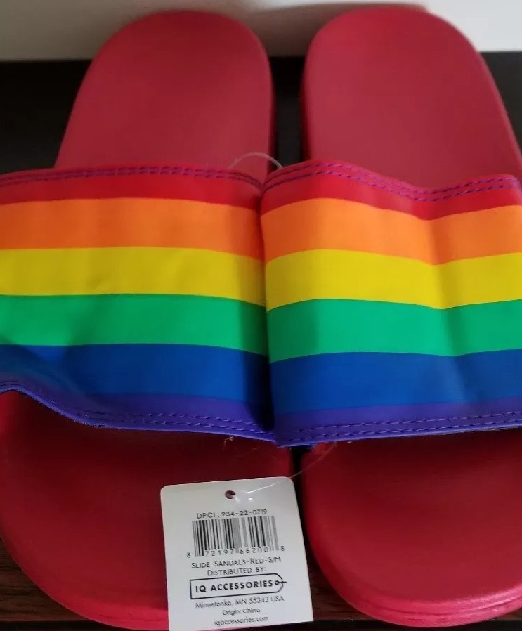 "PRIDE" Slip On Sandals ~ Red ~ Unisex ~ Size Small/Medium