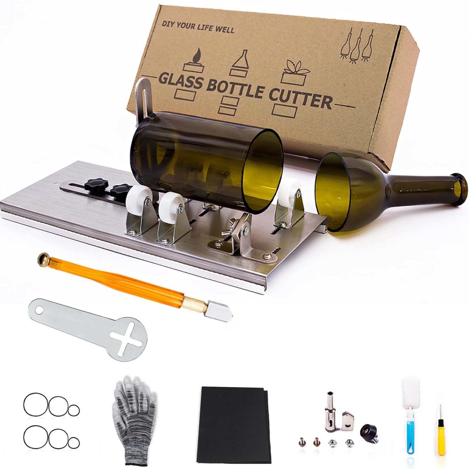 Glass Bottle Cutter, Upgraded Bottle Cutting Tool Kit, DIY Machine for Cuttin...