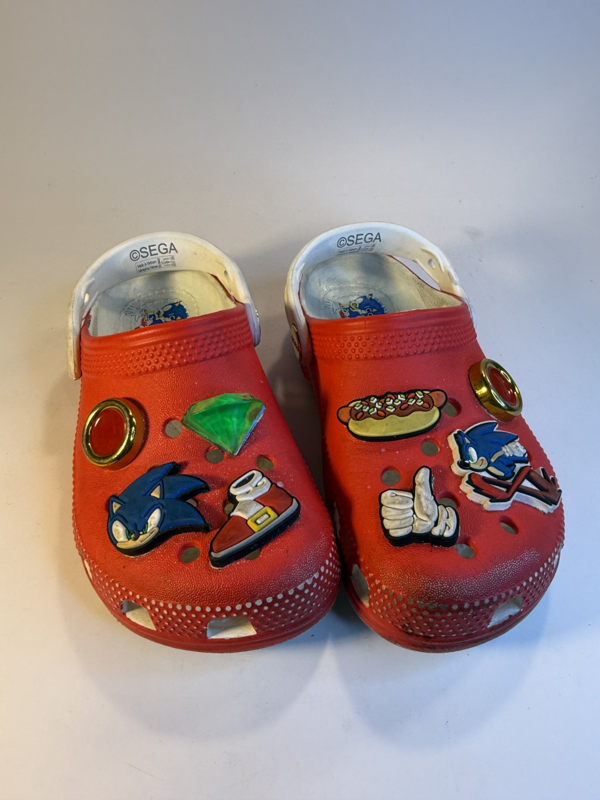 Crocs Red Sonic The Hedgehog Classic Clog Sega Size  C 11 Kids Boys Girls New