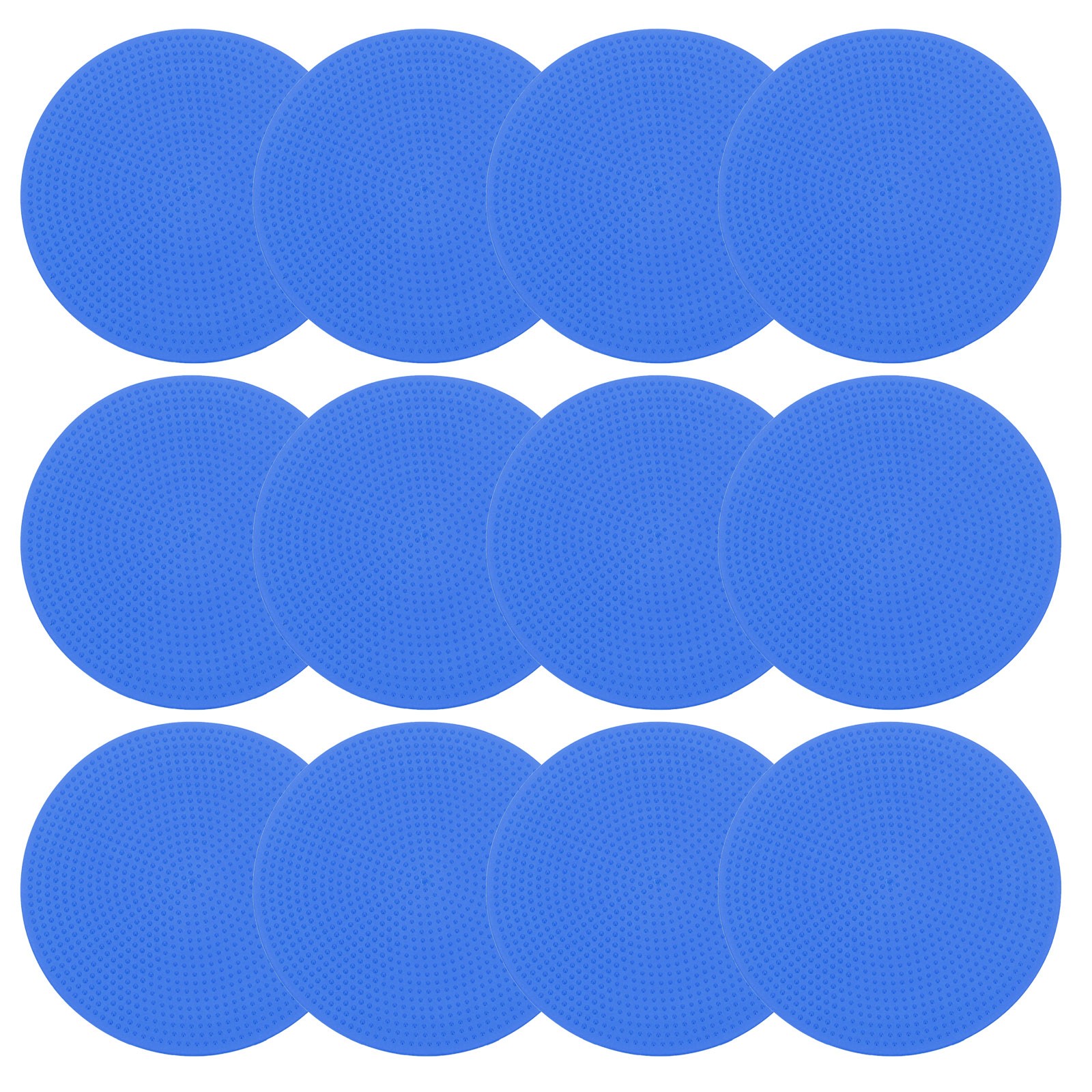 4 Inch Poly Spot Markers 12Pcs Rubber Floor Dots Blue
