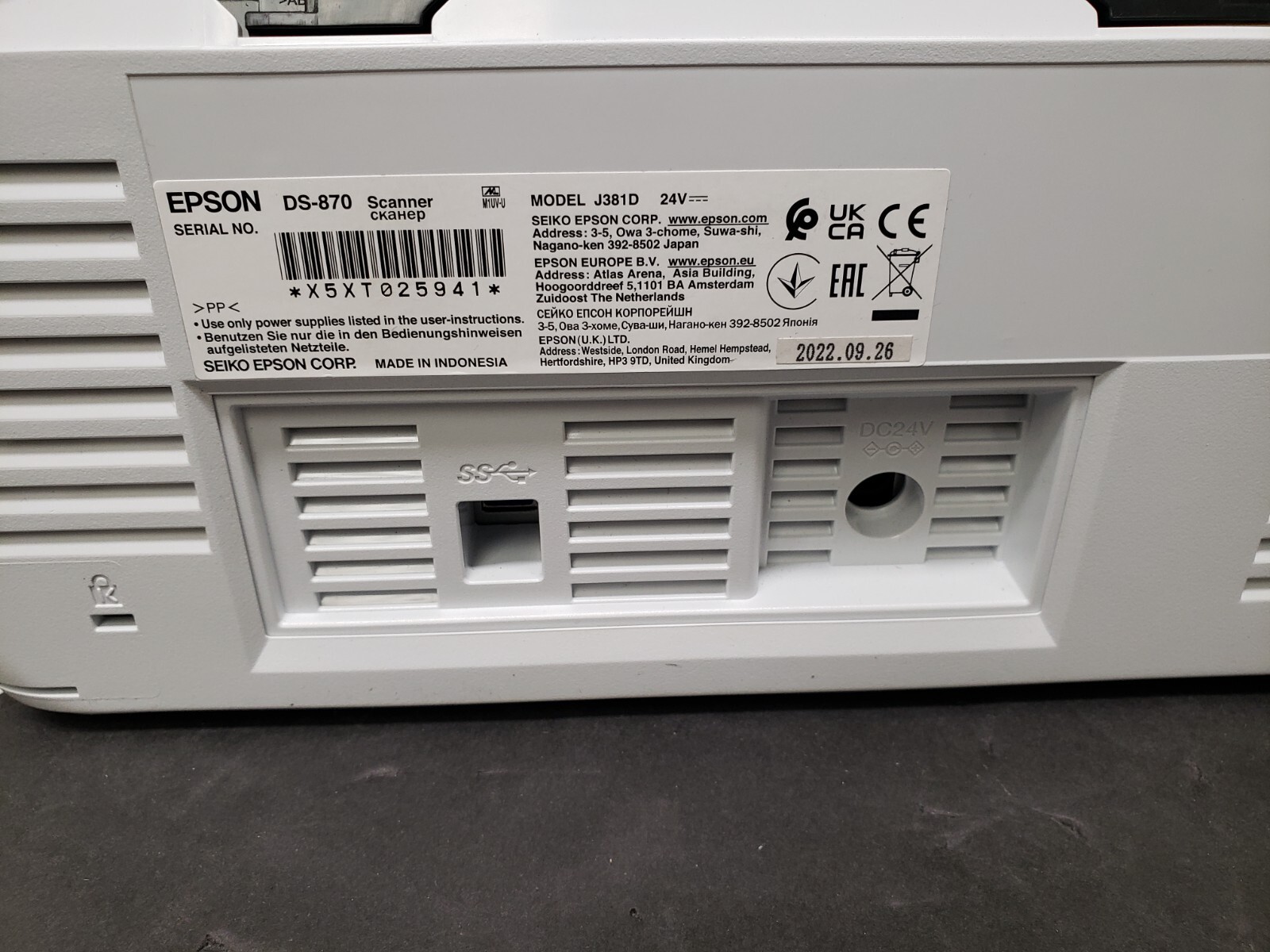 Epson DS-870 Color Duplex Workgroup Document Scanner *SCAN COUNT: 0* *Read*