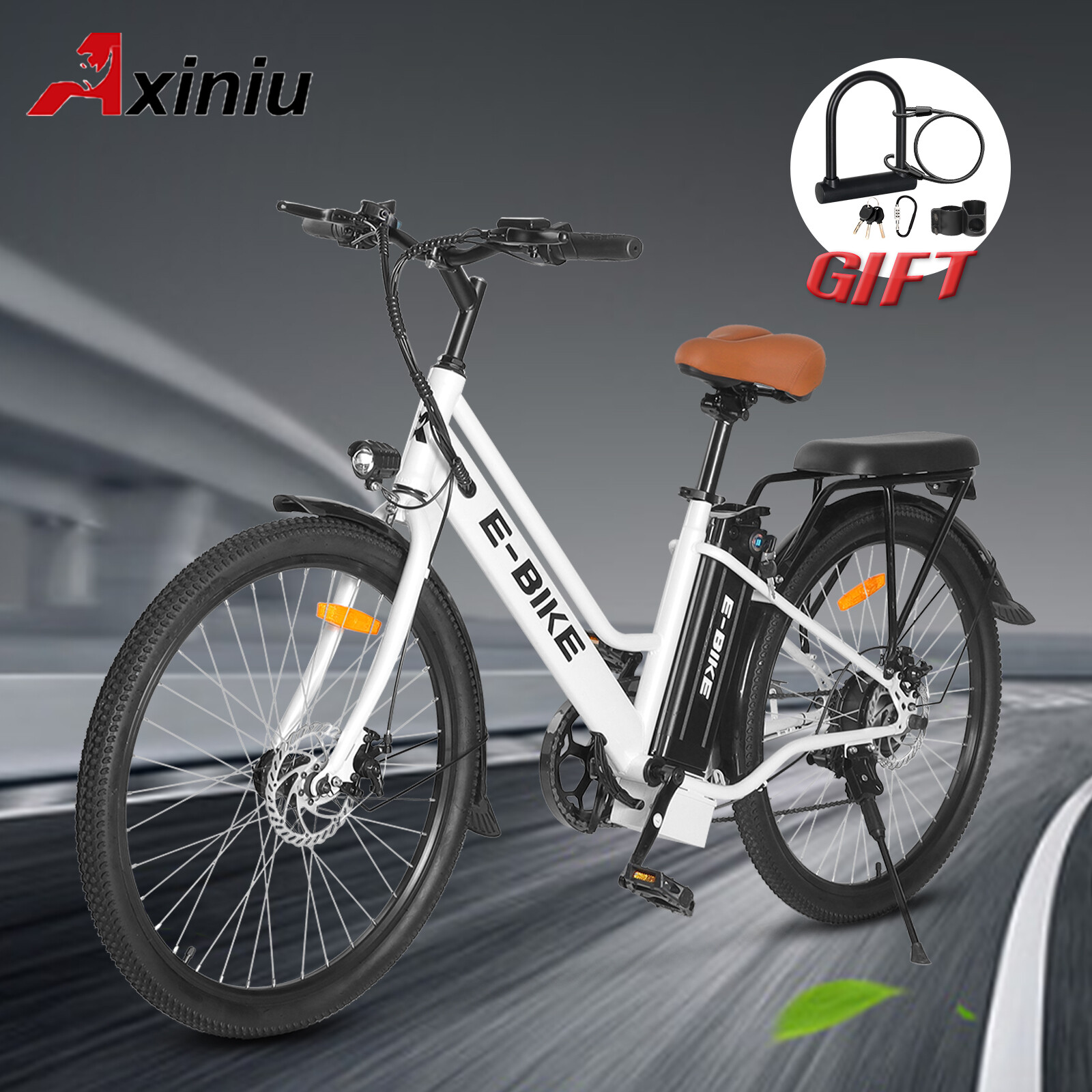 E-Bike 26" Electric Bike for Adult 500W Motor City Bicycle Commuter Ebike U Lock