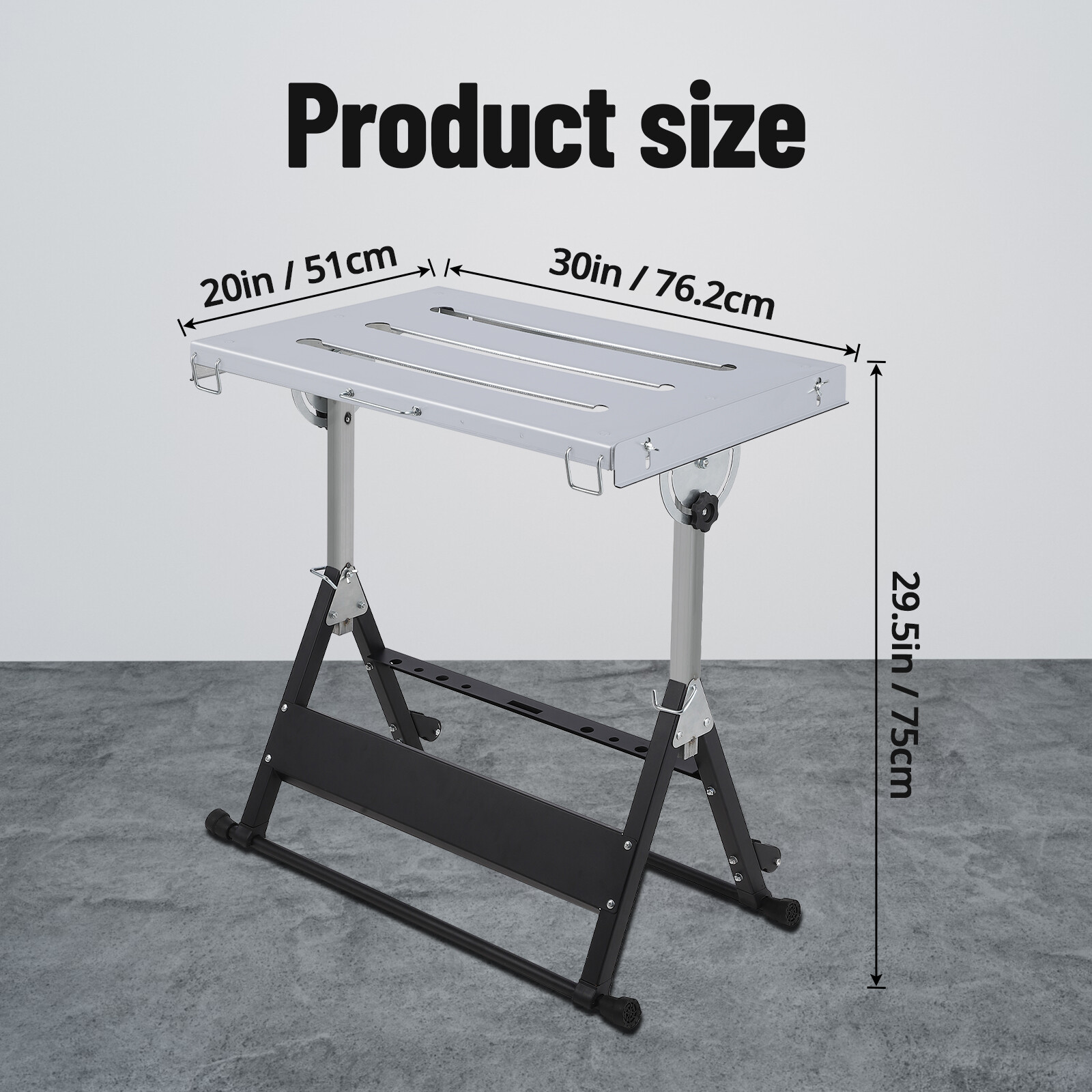 Welding Table, Portable Folding Workbench With Adjustable Height for Garage,Shop