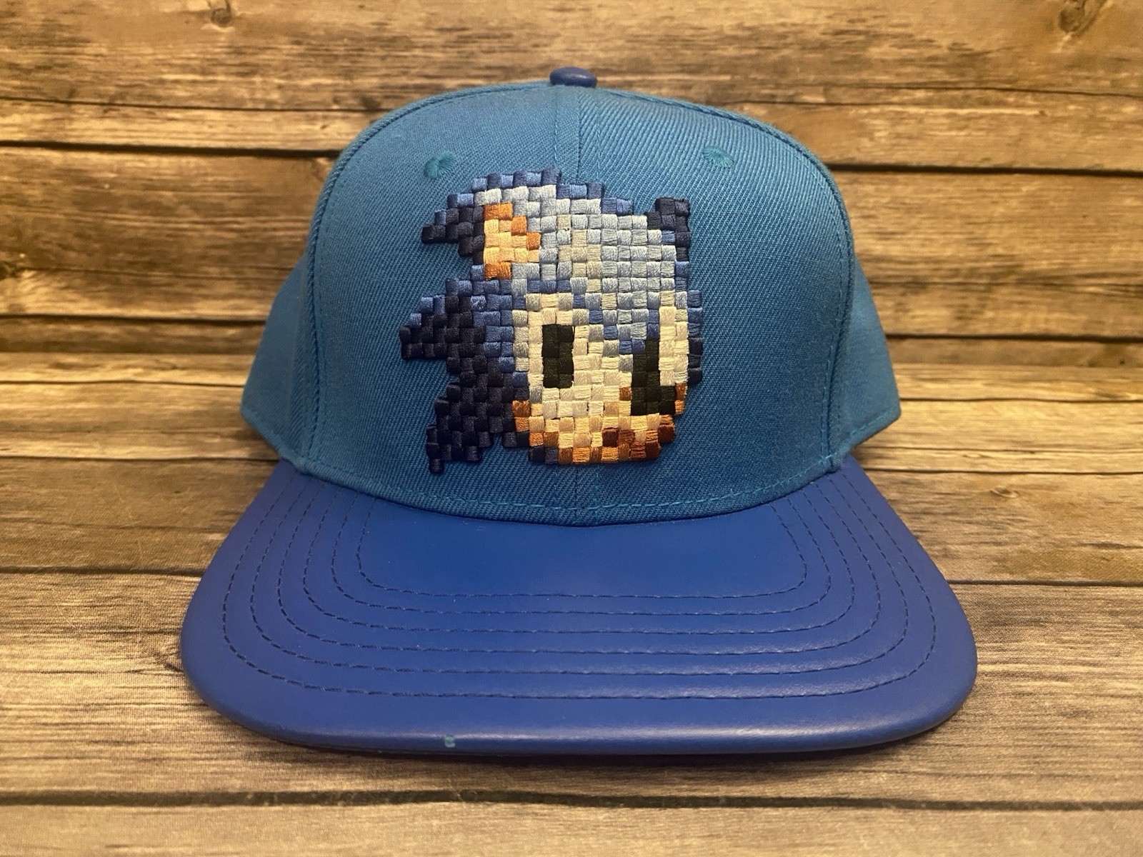 Sonic The Hedgehog 8-Bit Pixel Sonic Speed Blue Snapback Hat Boys Teens 14 up