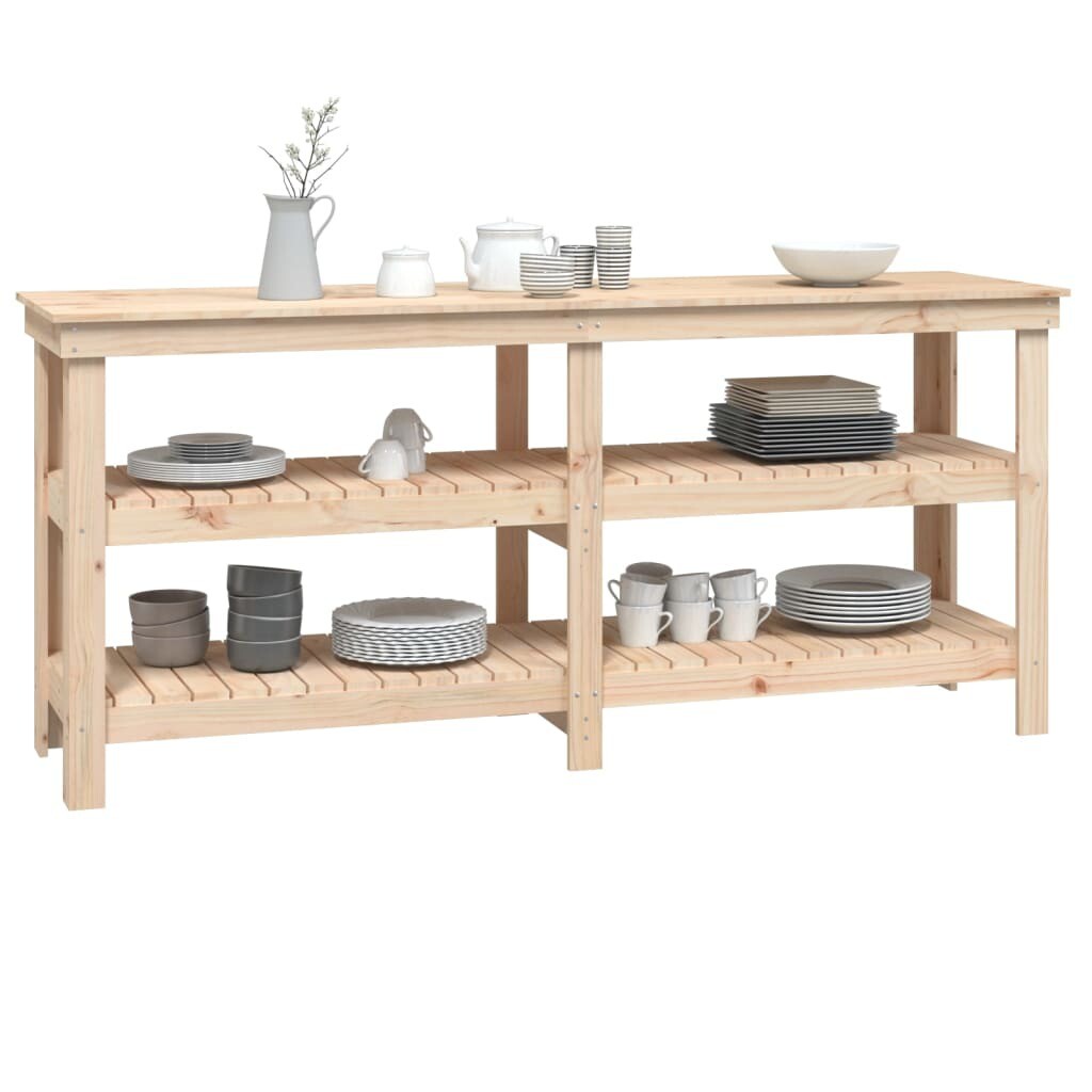 NNEVL Work Bench 181x50x80 cm Solid Wood Pine