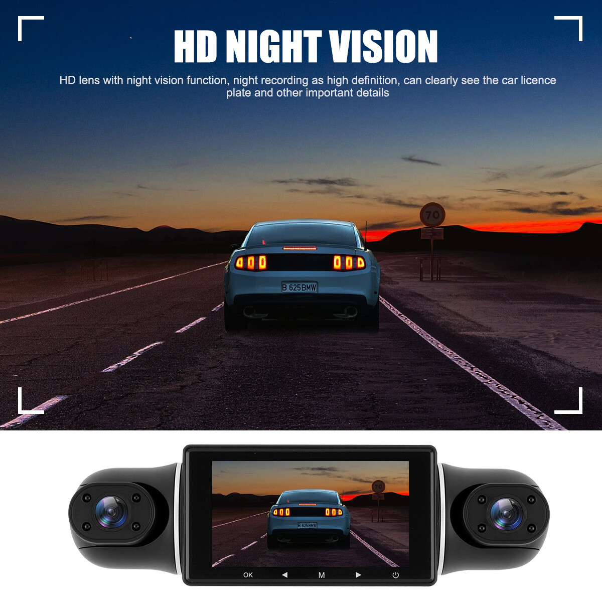 4 Channel Car Dash Cam HD 1080P WiFi DVR Video Driving Recorder Night Vision NEW