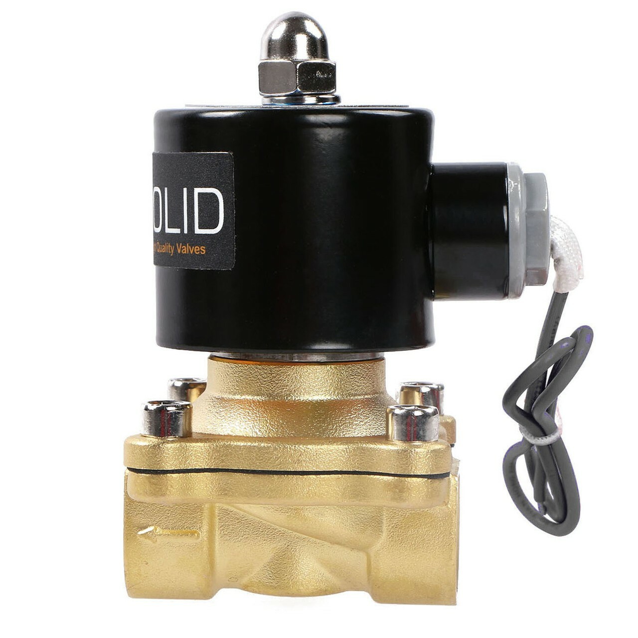 U. S. Solid 1/2'' Brass Electric Solenoid Valve 24V DC Normally Closed Air