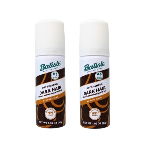 2 Pack Batiste Dry Shampoo, Divine Dark, Mini Travel Size Spray 1.6 Oz Each