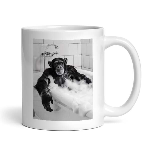 Monkey In Bathtub #3 - Cute Funny Bathroom Animals - Mug