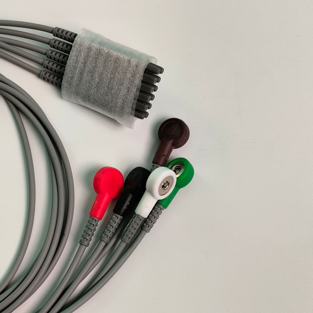 ECG Telemetry Lead Wire 5-Guide for iT20 American Standard Button