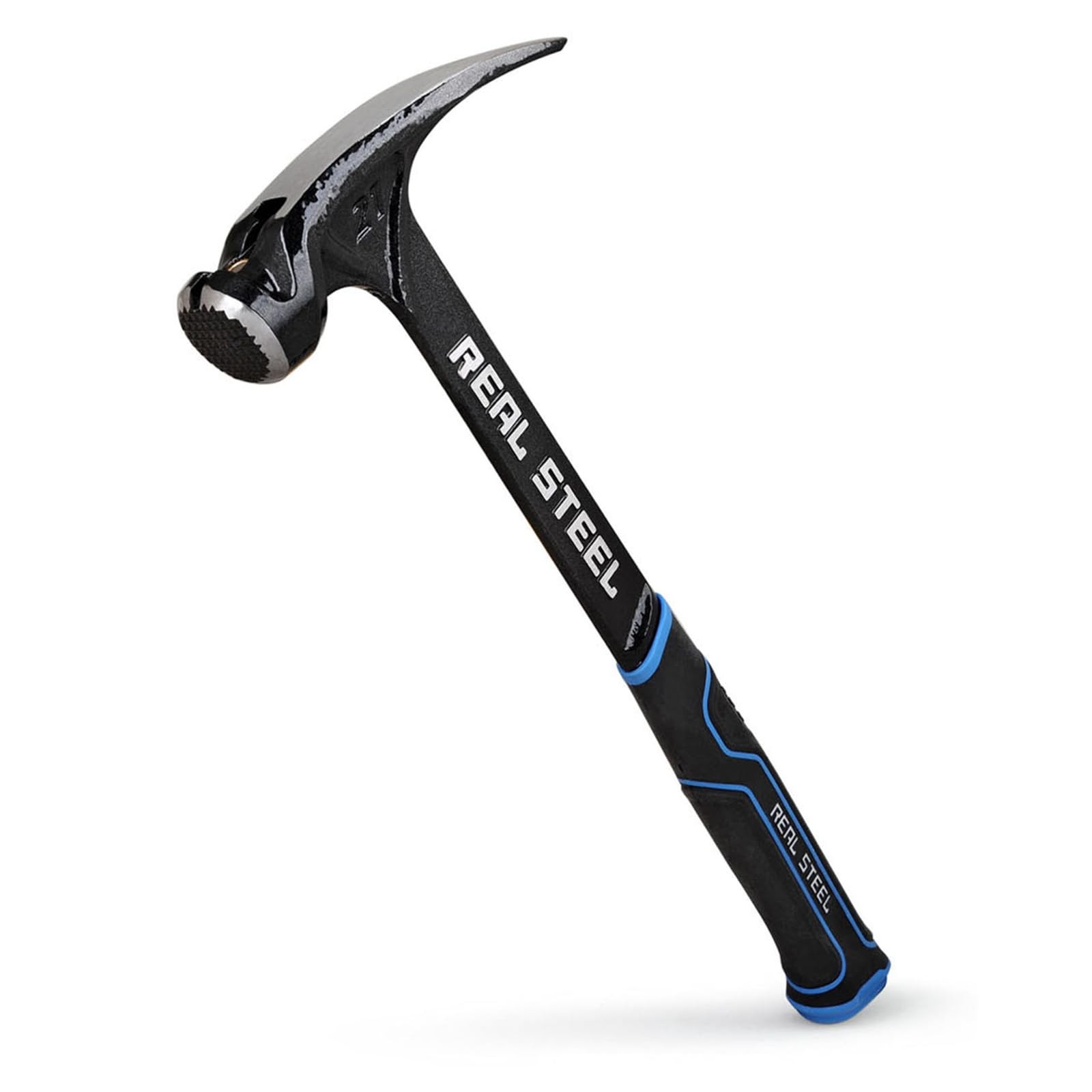 Real Steel 21 Oz One Piece Forged Milled Face Framing Hammer 21 oz, Black