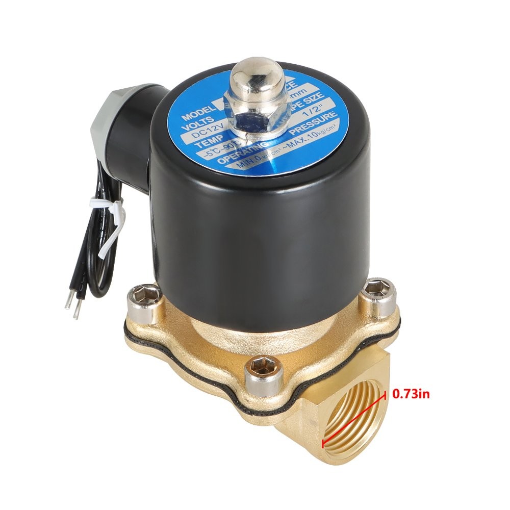 1/2" 12V DC Brass Electric Solenoid Valve NPT Gas Water Air Normally Closed