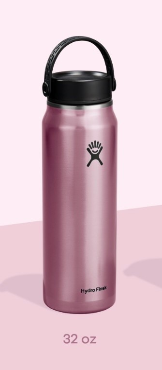 RARE Pink Hydro Flask 32 oz TRAIL SERIES Wide Mouth Insulated Metal Water Bottle