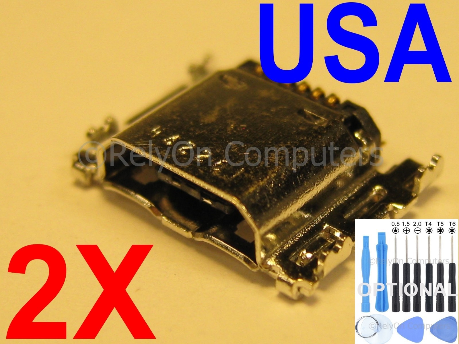2x Micro USB Charging Port Sync For Samsung Galaxy Tab SM-T810 SM-T813 SM-T815
