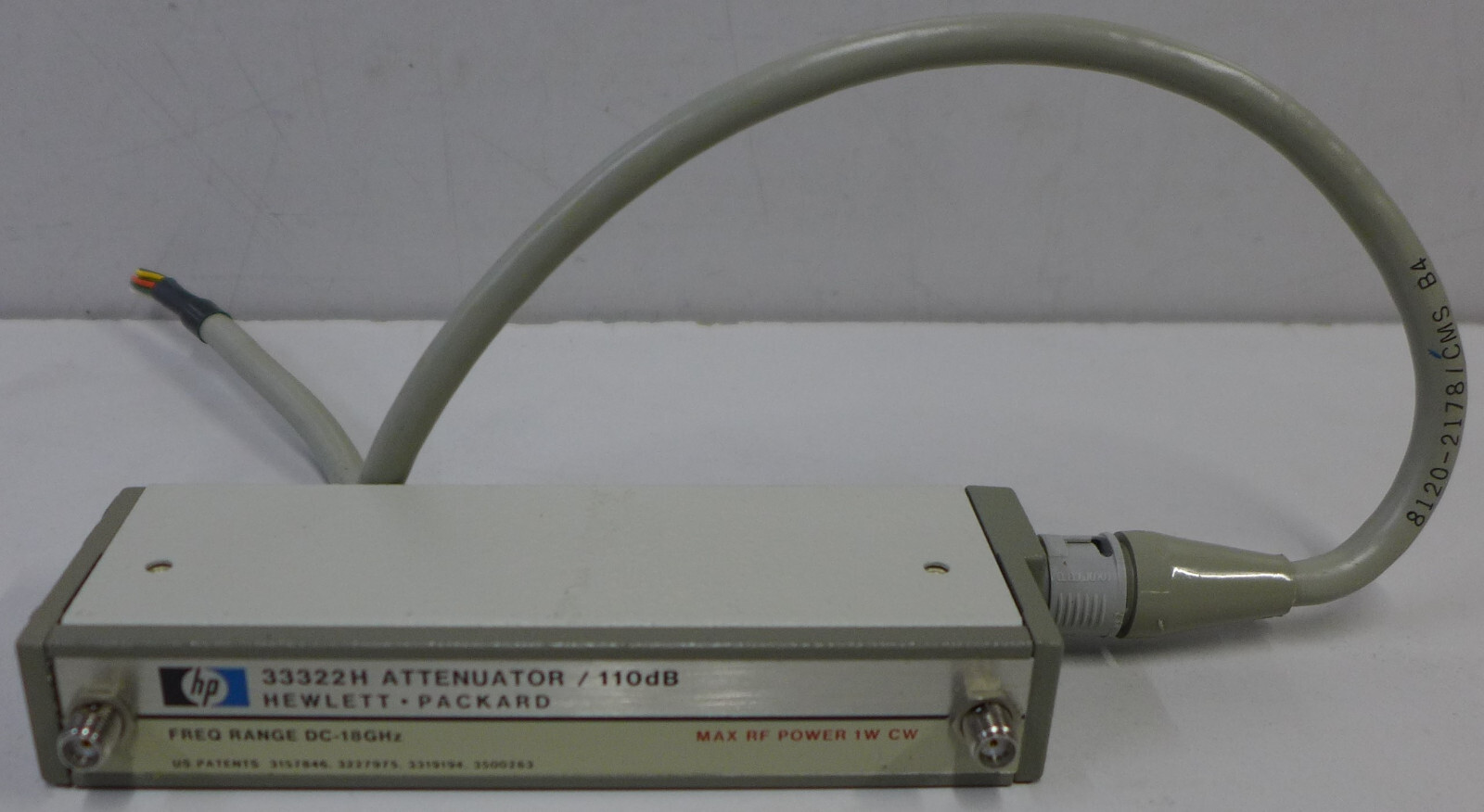 HP 33322H Opt H89 Prog. Attenuator DC-18 GHz, 0-110 dB, 10 dB step, 24 VDC