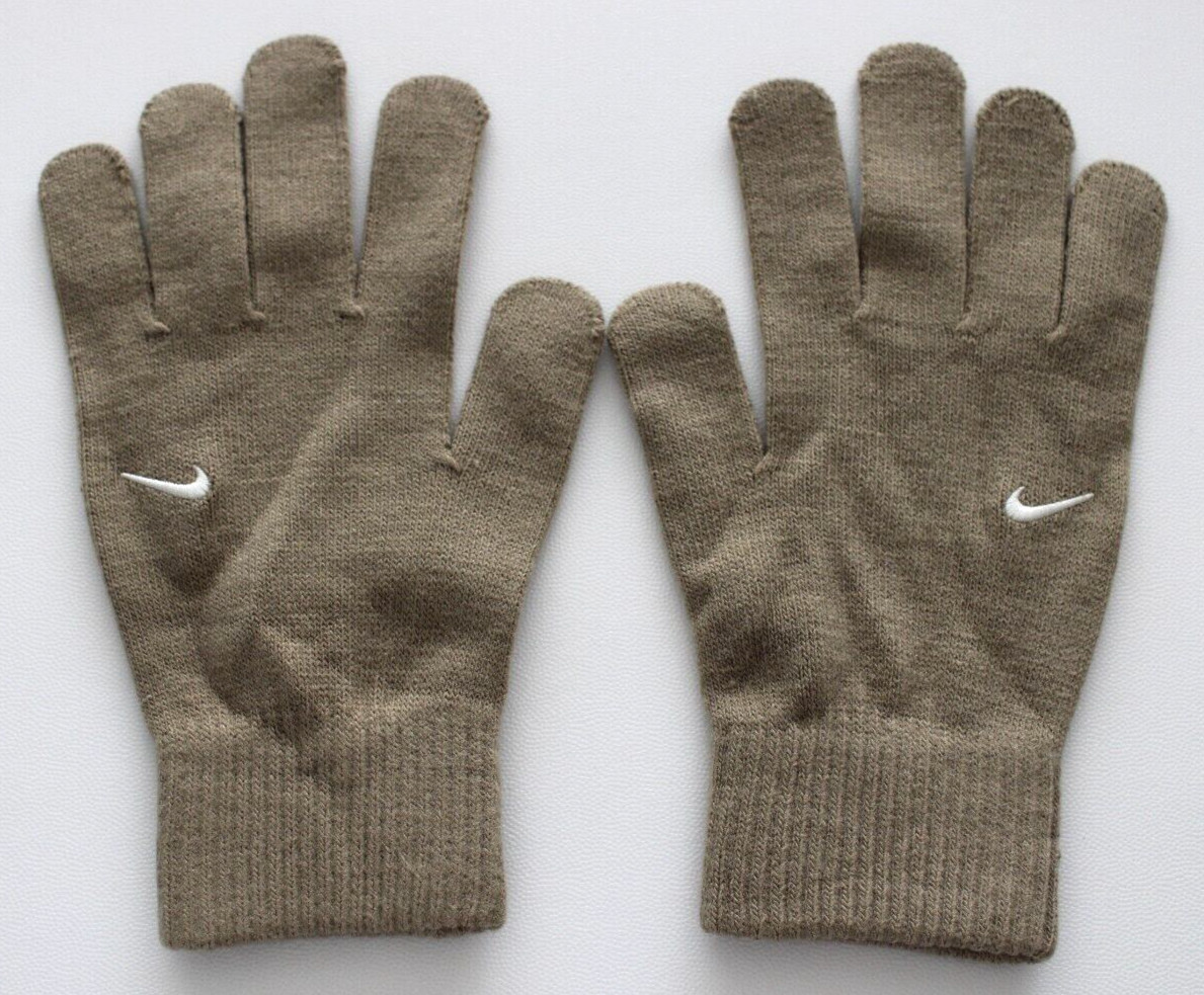 Nike Knit Swoosh Gloves Knitted Adult L/XL Khaki/Coconut Milk
