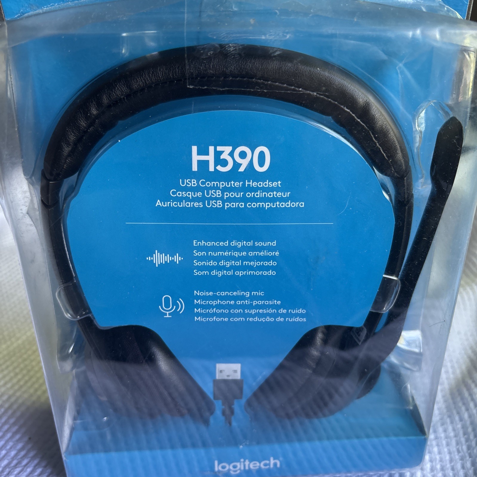 Logitech H390 Over-Head USB Computer Headset, 981-000014 - New Factory Sealed