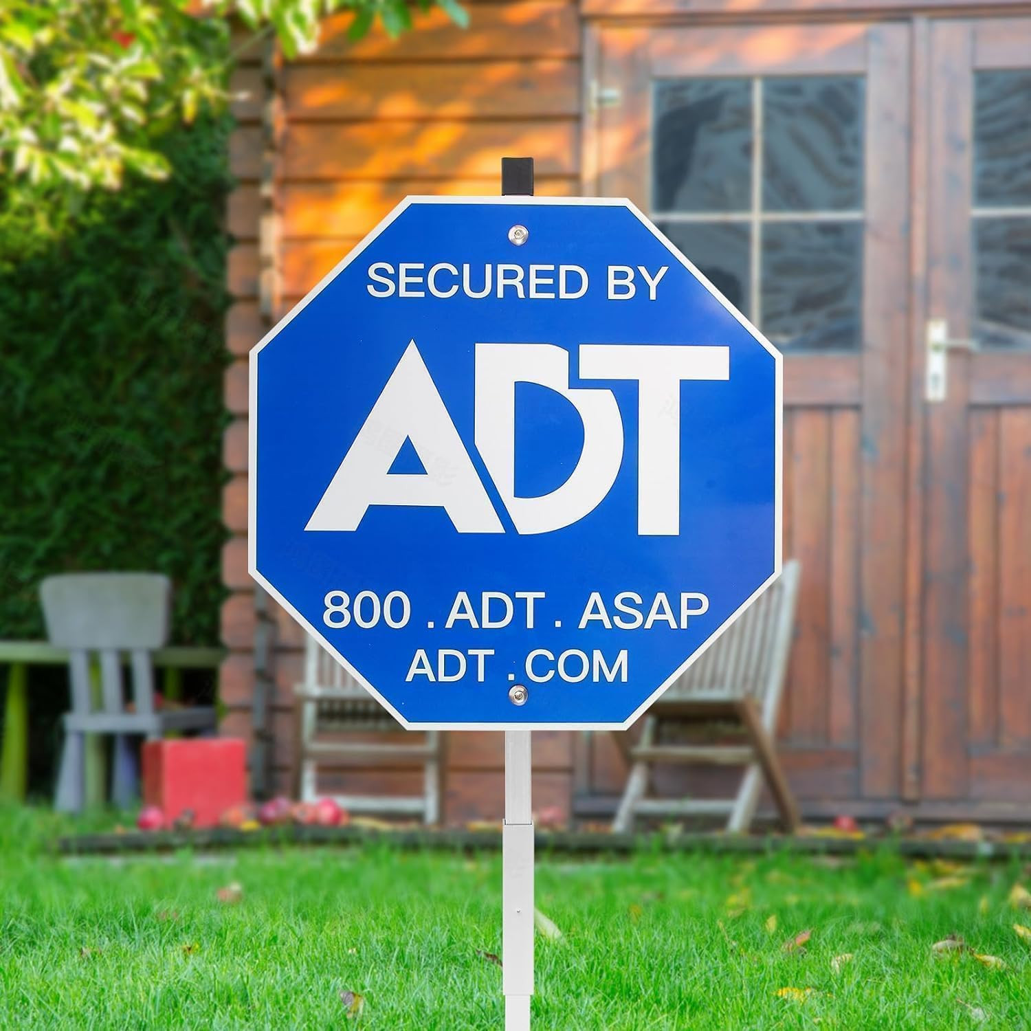 ADT Security Sign - Heavy Duty 28" 100% Aluminum Yard Sign with Stake for Weathe