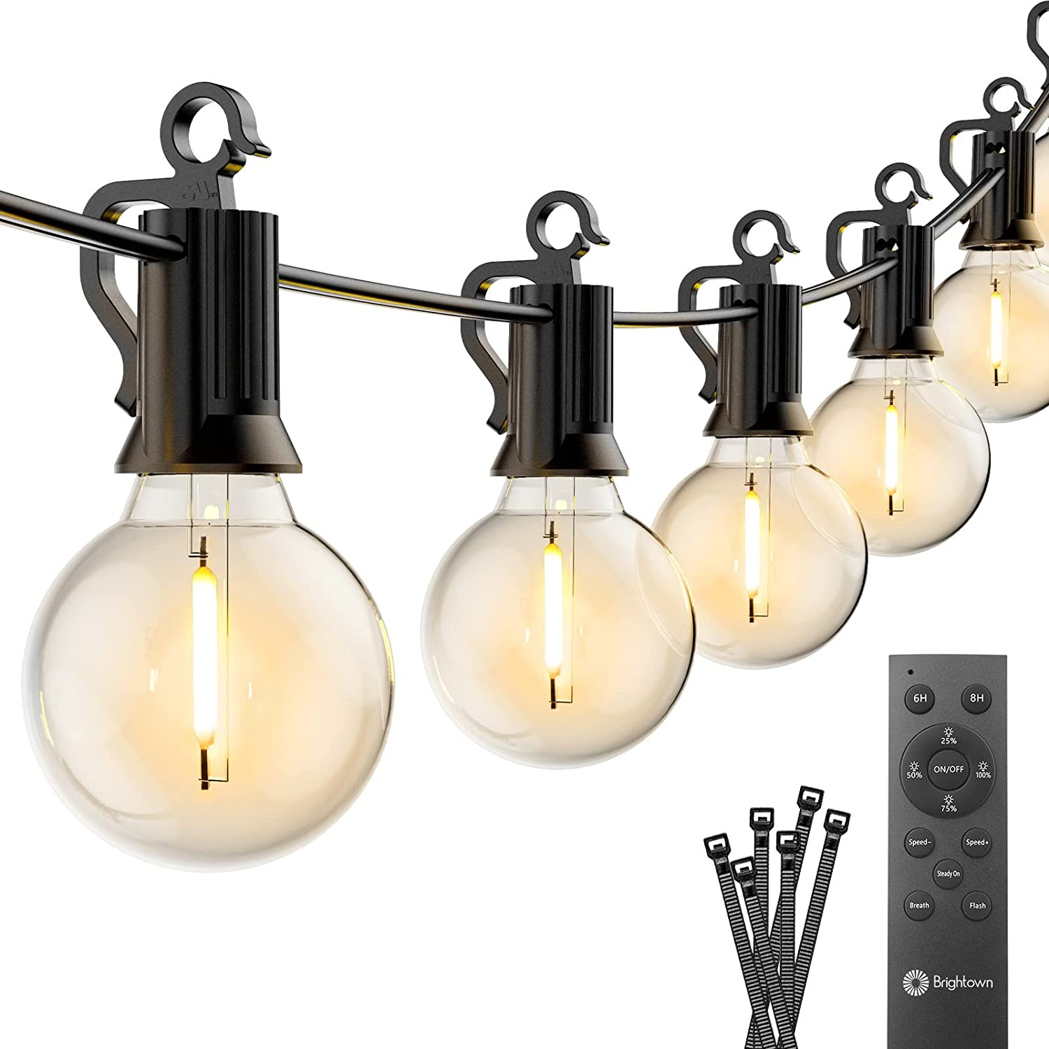27LED G40 Outdoor String Lights Patio Lights, Weatherproof (2 Spare) for Decor