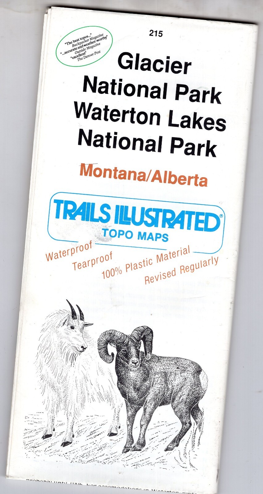 Nat Geographic Trails Illustrated Glacier/ Waterton National Park Topo Map 215