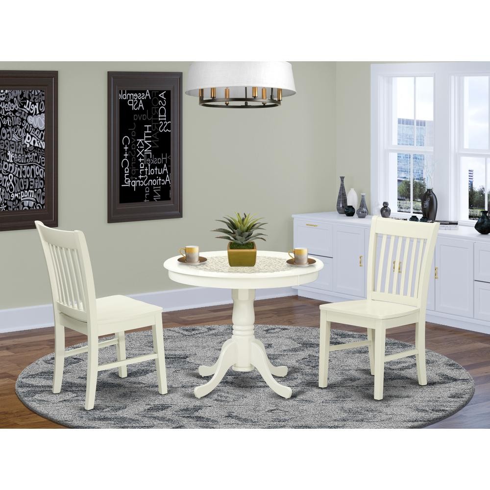 Dining Room Set Linen White, ANNO3-LWH-W
