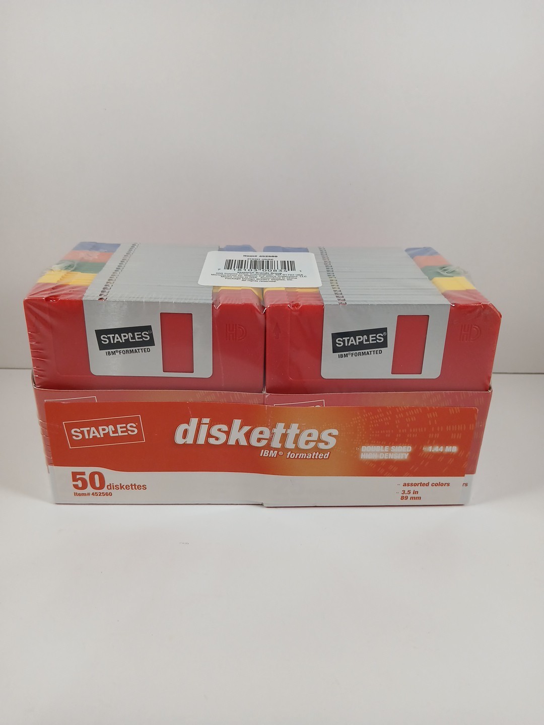 50 Pack - STAPLES 3.5" 1.44MB IBM Format Floppy Disks Diskette - SEALED NEW