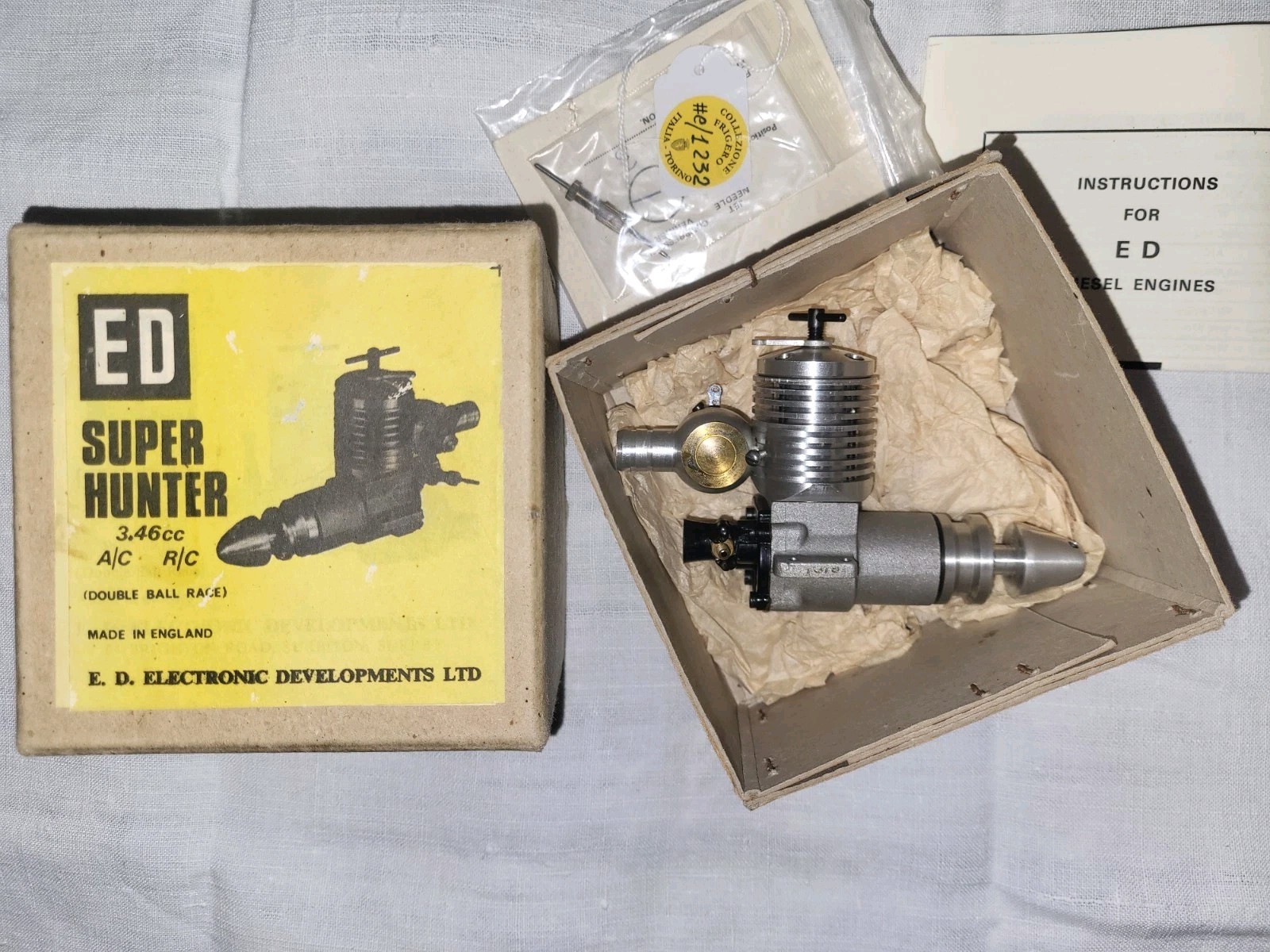 Rare E.D. Engine SUPER HUNTER 3.46cc A/C R/C - Vintage Model Engine Collection