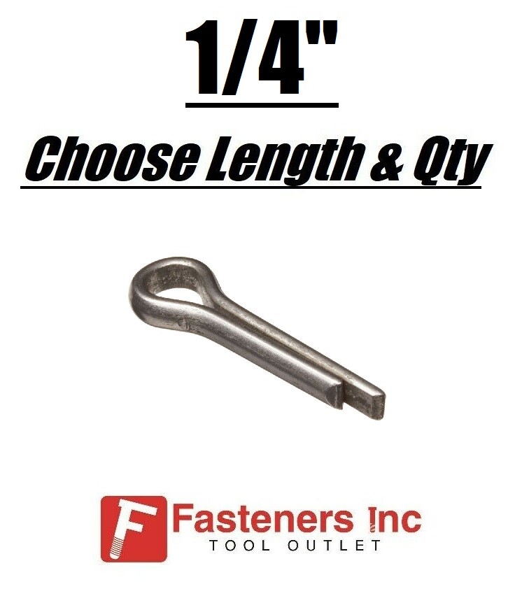 1/4" Diameter Cotter Pins Keys Split Plain Finish (All Sizes)