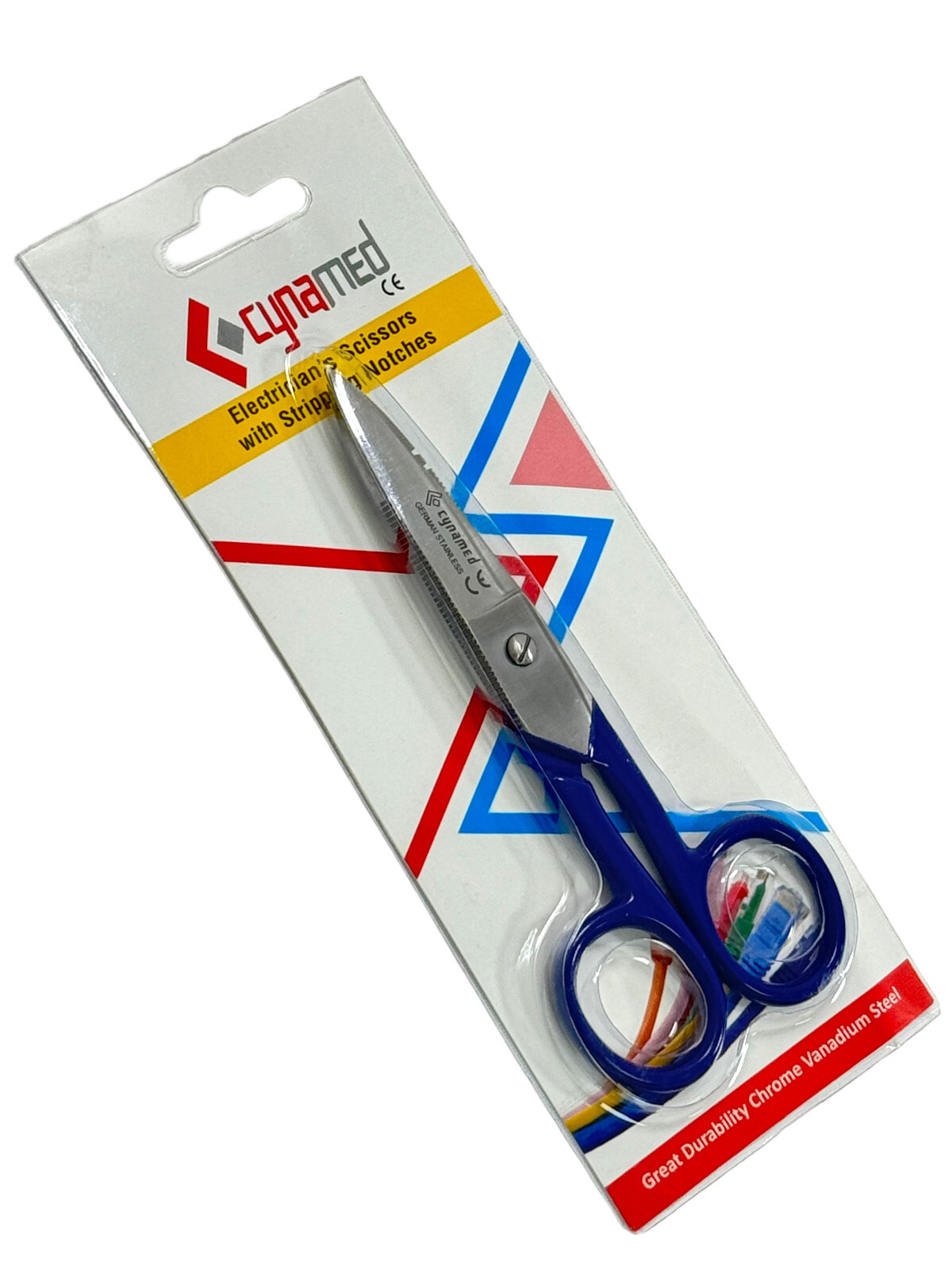 Electrical Wire Cutting and Stripping Scissors 5.25in,Black & Blue - Set of 2