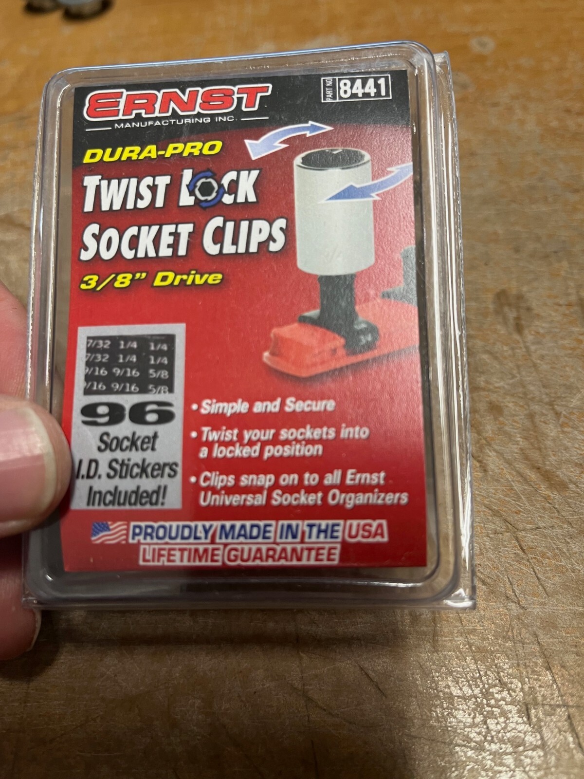 ERNST TWIST LOCK SOCKET CLIPS DURA PRO 3/8" DRIVE 15 PK 8441