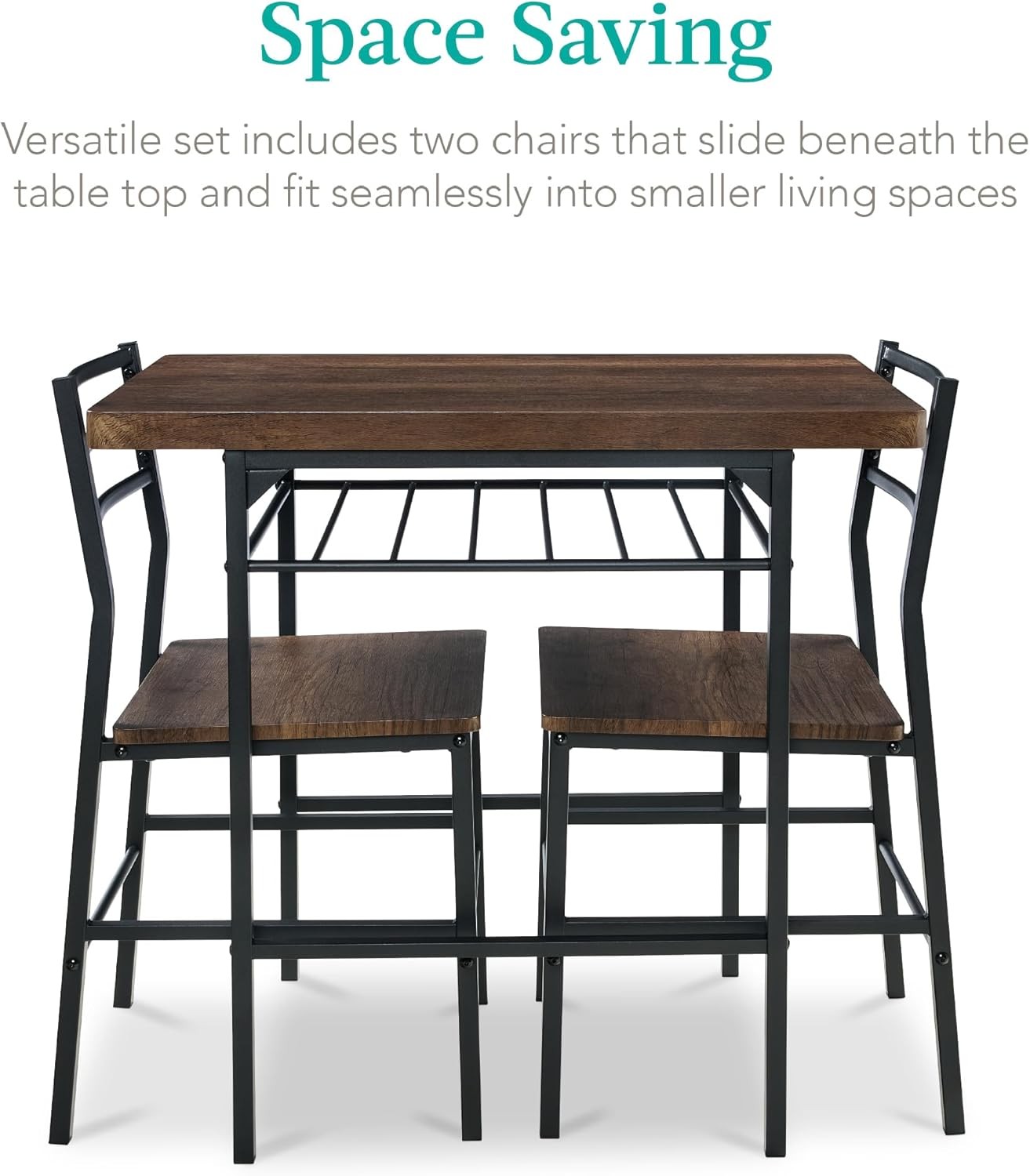 Choice Products 3-Piece Modern Dining Set, Space Saving Dinette for Kitchen,
