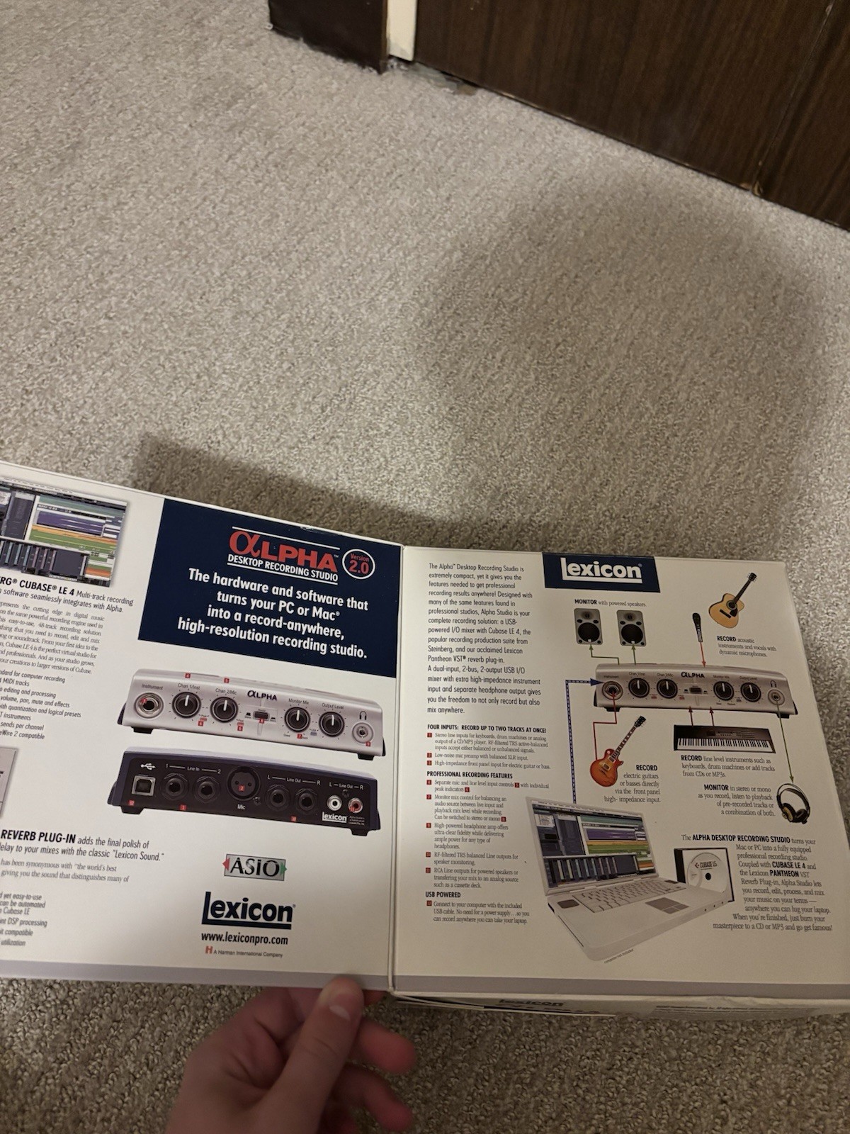 Lexicon Alpha multi-channel desktop recording studio interface.