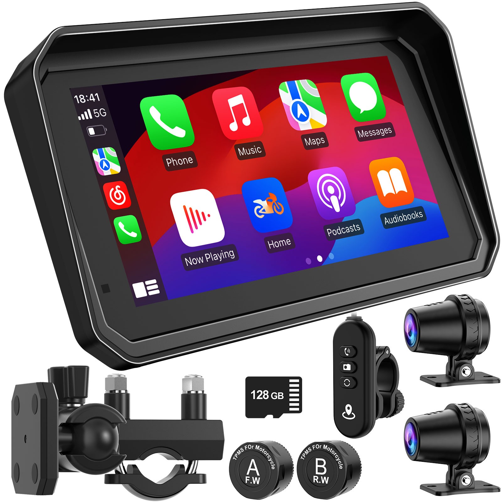 2026 LBW 6" Portable Motorcycle CarPlay GPS(Includes 128G SD), with Android Auto