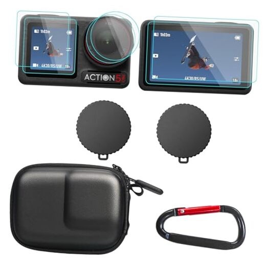 OSMO Action 5 Pro Accessories, PU Portable Mini Carrying Bag Case, Lens Screen