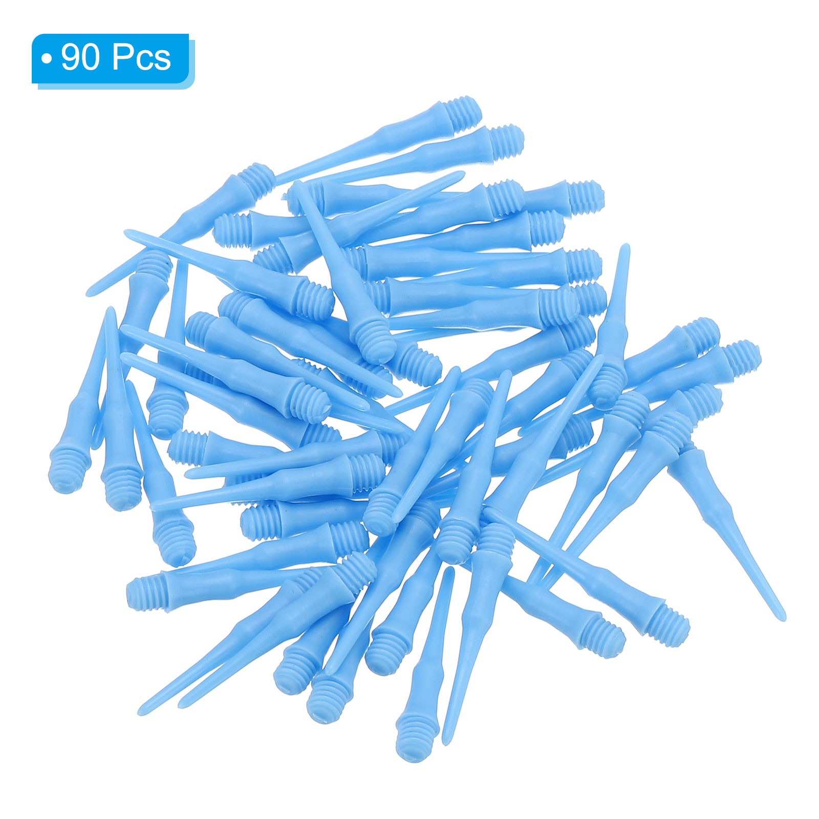 90Pcs 2BA Thread Plastic Soft Dart Tips Replacement Dart Accessories, Sky Blue