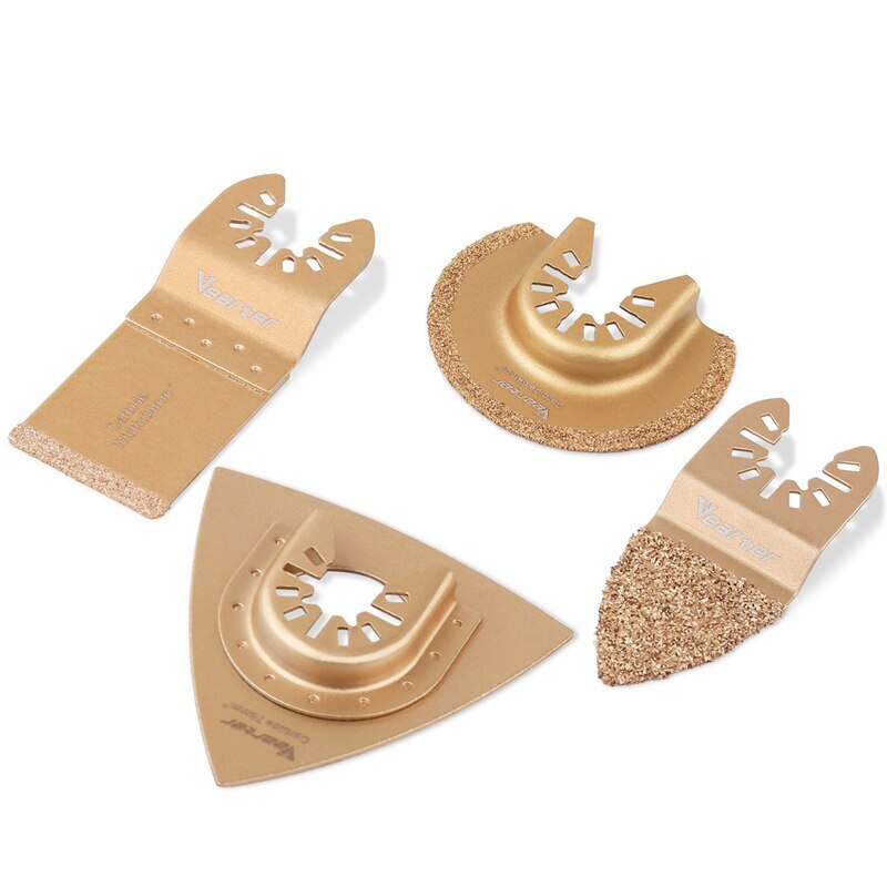 4PCS Universal Carbide Grit Oscillating Multitool Saw Blade Grout Removal Set