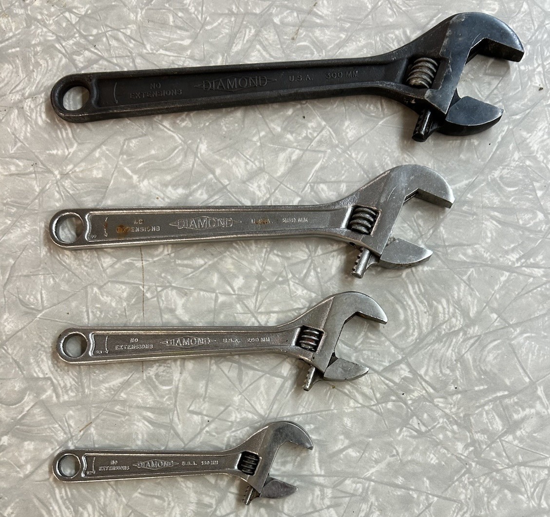 vintage diamond adjustable Wide Opening Wrenches