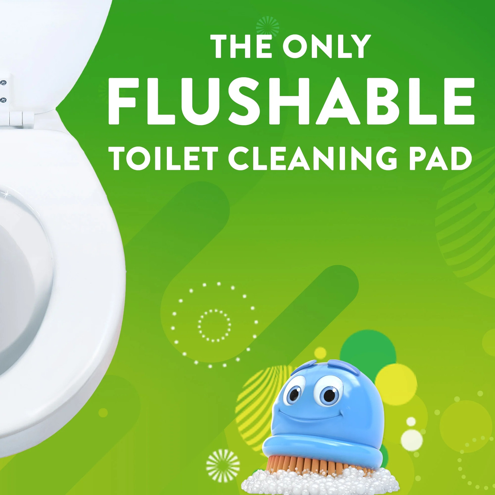 Fresh brush head replacement pack, flushable toilet seat cover