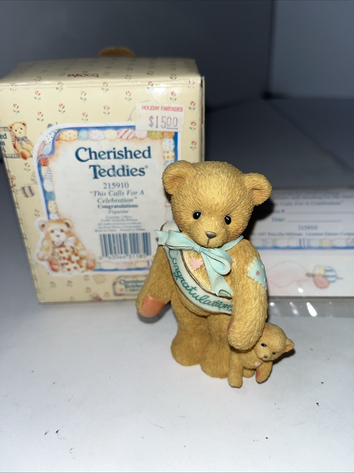 1997 Cherished Teddies 'Congratulations Celebration' #215910 figurine
