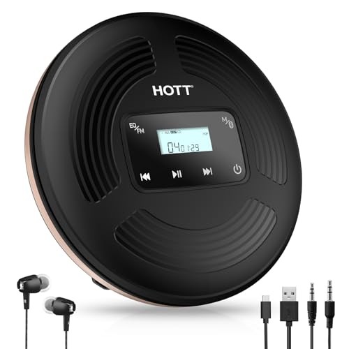 CD903TF Portable CD Player with Bluetooth and FM Transmitter with Touch