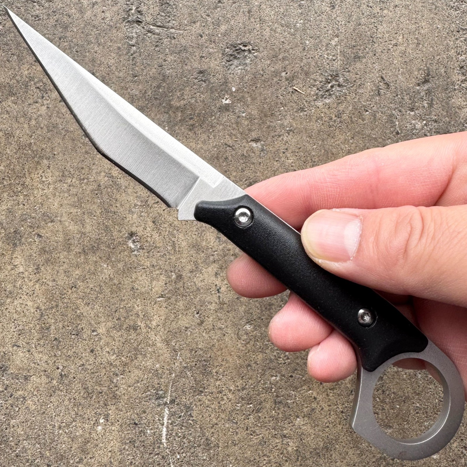 7.5" Silver Tactical Combat Survival Fixed Blade Karambit Knife w/ Sheath
