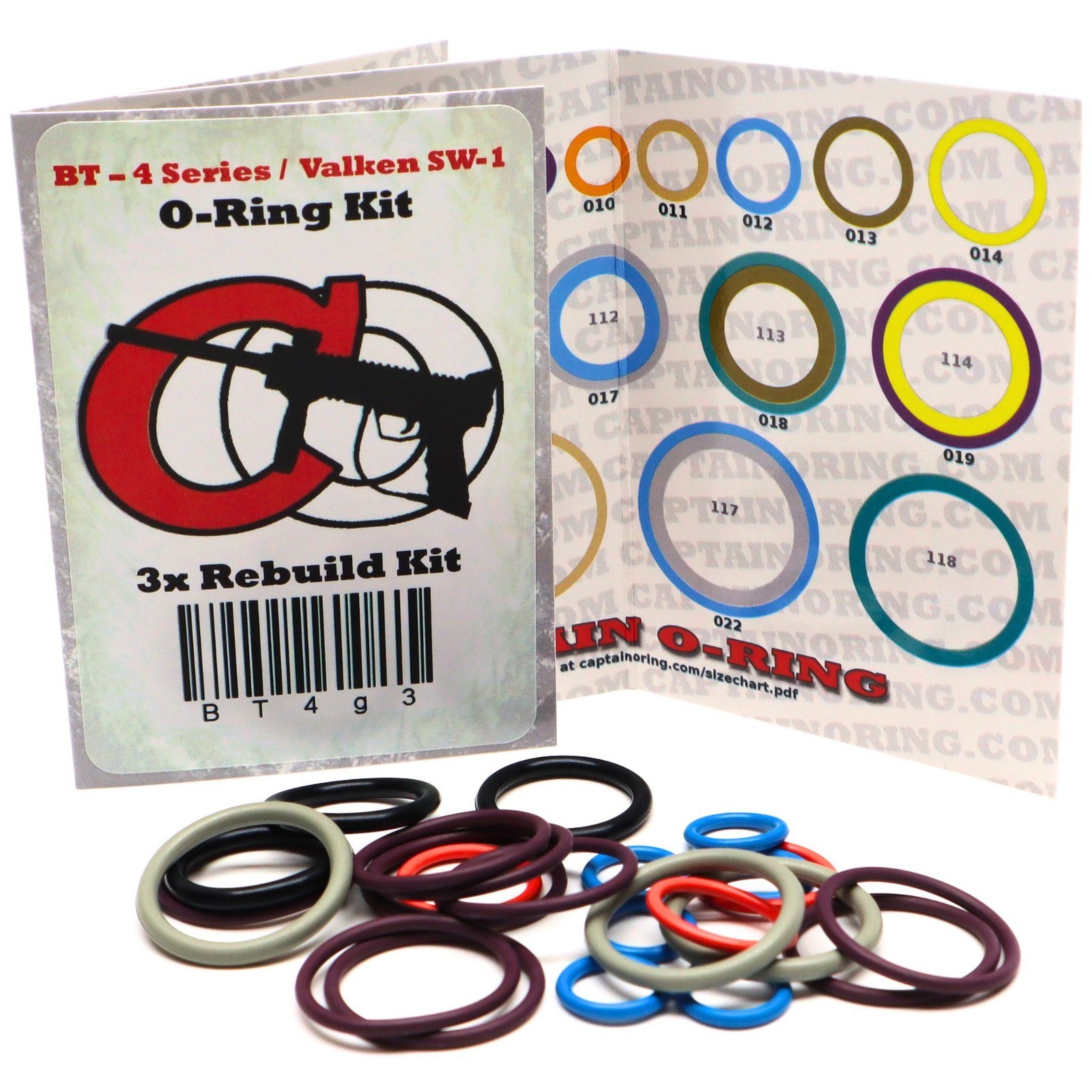 BT 4 (Combat, Erc, Delta, Elite) / Valken SW-1 - Color Coded 3x Oring Kit