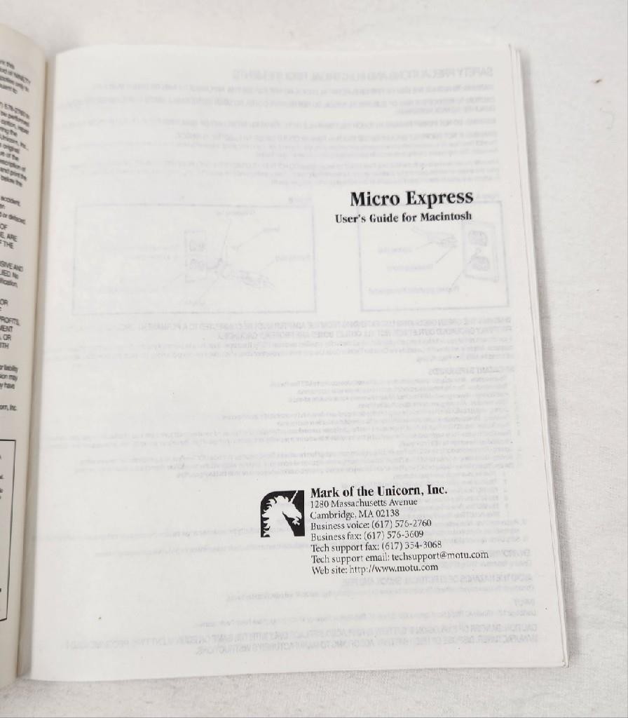MOTU Micro Express 6-Port MIDI Interface / Patchbay User's Guide / Manual