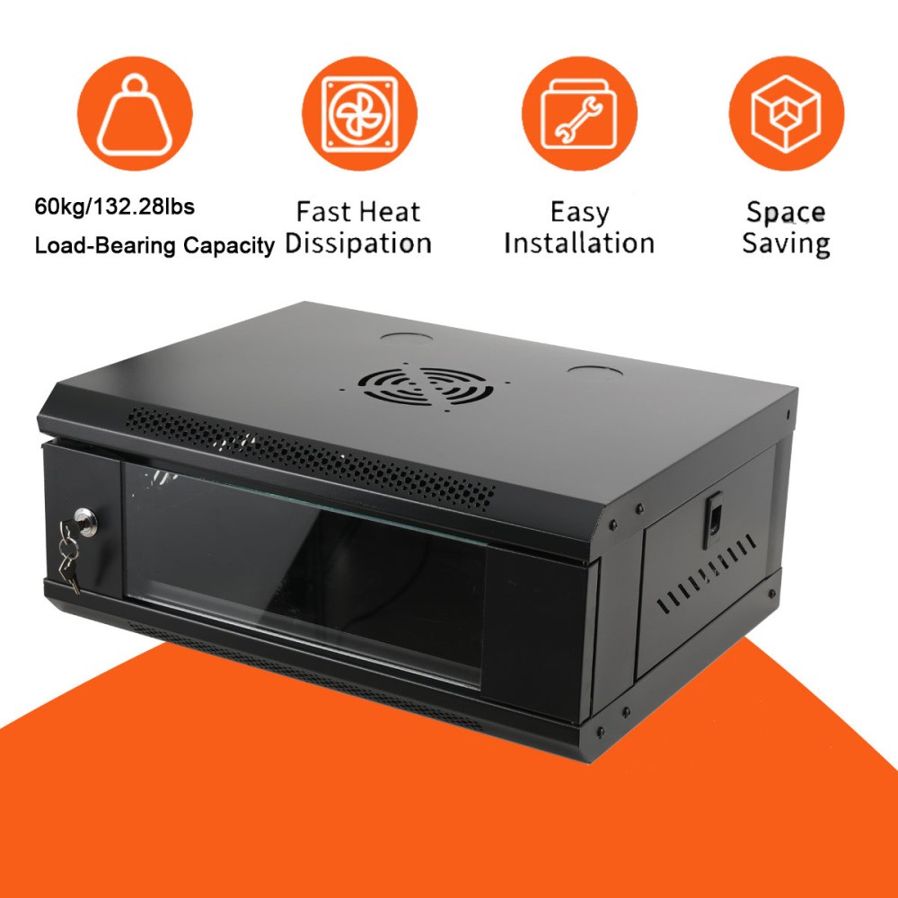 4U Server Rack IT Cabinet Data Network Rack Enclosure 550×400×210mm Rack Stand